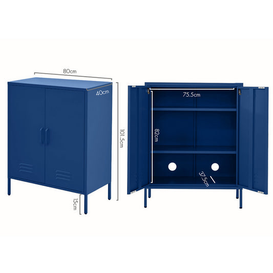 Artiss Buffet Sideboard Metal Cabinet - SWEETHEART Blue AI-LOCKER-MI-BL