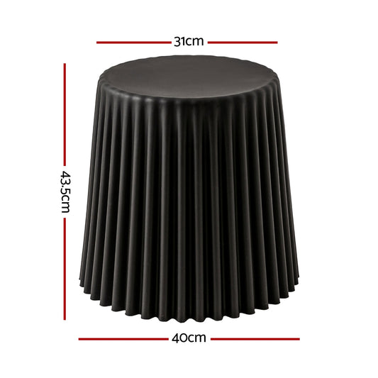 Artiss Set of 4 Cupcake Bar Stools Stackable Foot Stools Black AI-PP-STOOL-C-BKX4