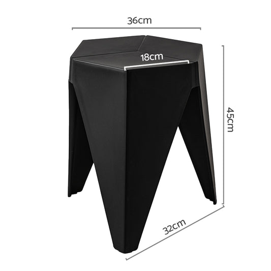 Artiss 2x Bar Stools Puzzle Plastic Foot Stool Black AI-PP-STOOL-T-BK