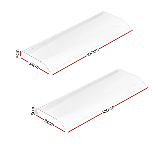 Instahut Window Door Awning 0.4mx2m Transparent AWN-04X2-CLR