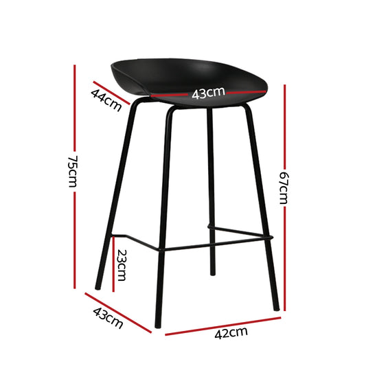 Artiss 4x Bar Stools Kitchen Counter Stools Metal BA-BB-BAR-8319-BKX4