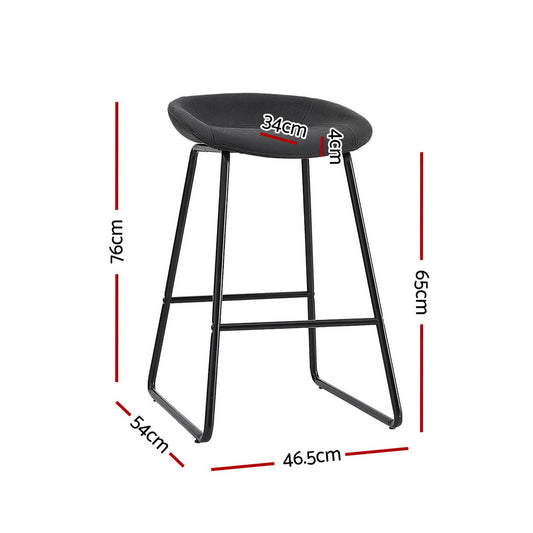 Artiss 4x Bar Stools Kitchen Dining Chairs Counter Stool PU Leather Metal BA-TW-8320-BKX4