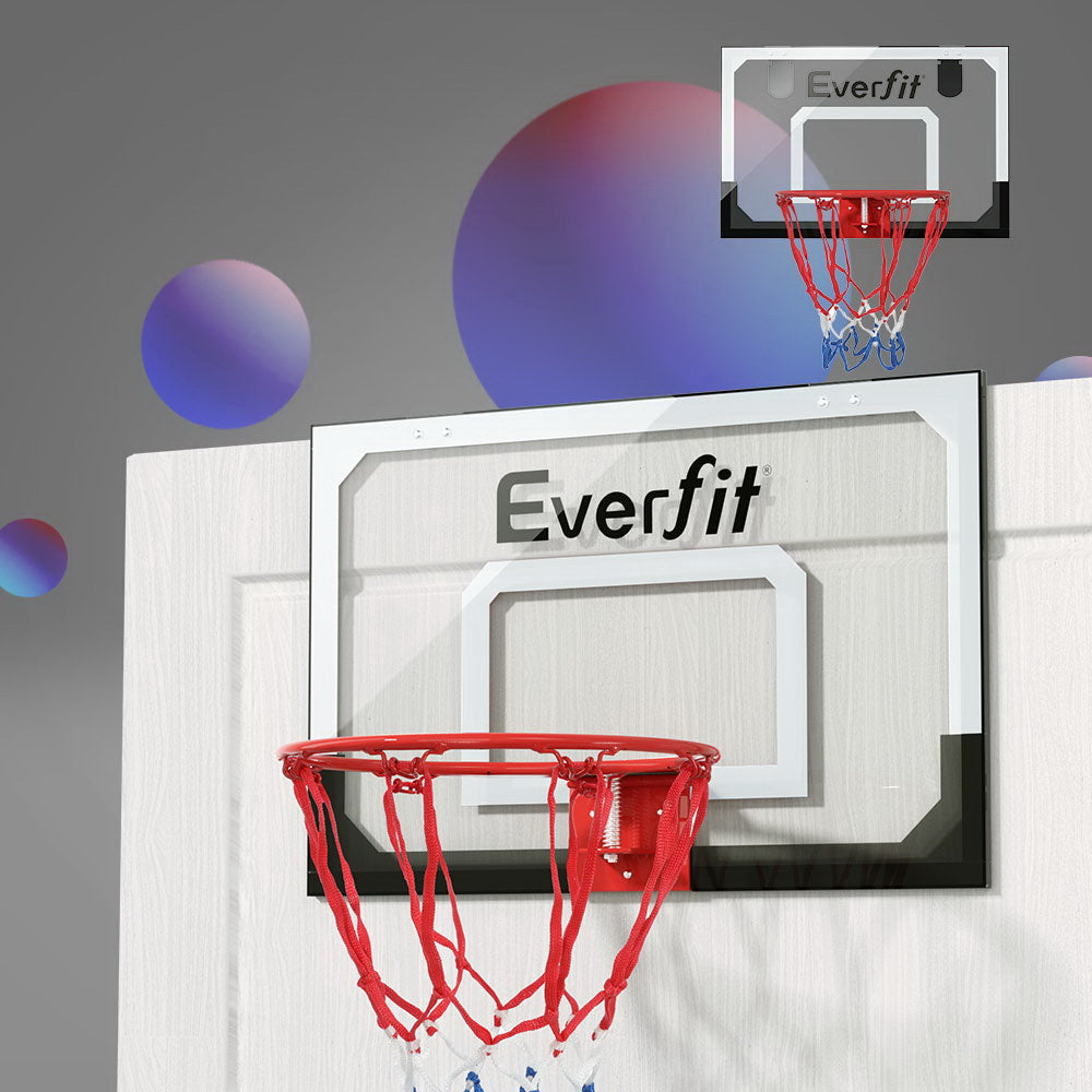 Everfit 23" Mini Basketball Hoop Backboard Door Wall Mounted Sports Kids Black BAS-HOOP-D23-WHBK