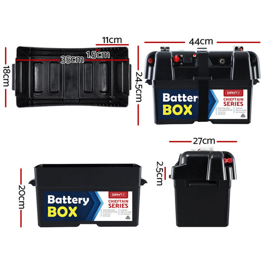 Giantz AGM Battery Box 12v Large Deep Cycle Box Portable Solar Caravan Camping BAT-BOX-SIM