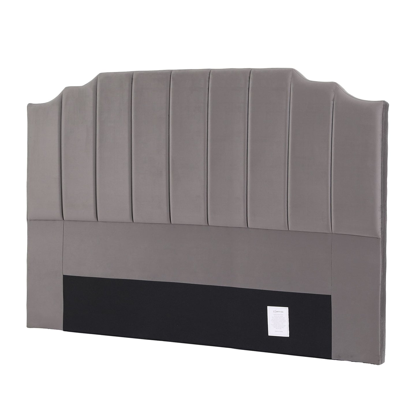 Artiss Bed Head Headboard King Velvet 183CM - Grey BED-HEAD-WING-K-GY