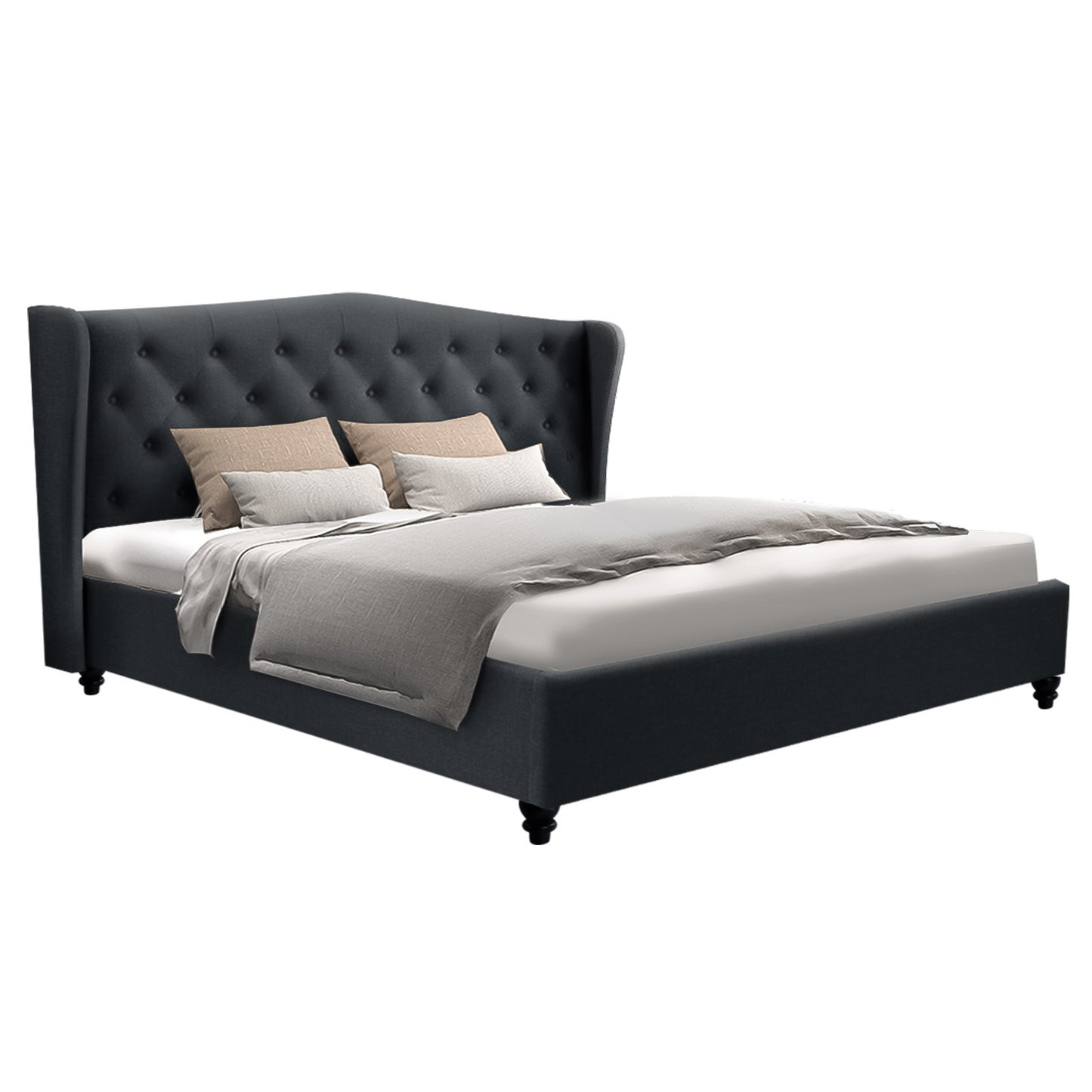Artiss Bed Frame King Size Charcoal PIER BFRAME-E-PIER-K-CHAR-ABC