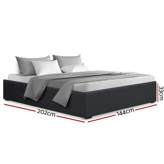 Artiss Bed Frame Double Size Gas Lift Base Charcoal TOKI BFRAME-E-TOKI-D-CHAR-AB