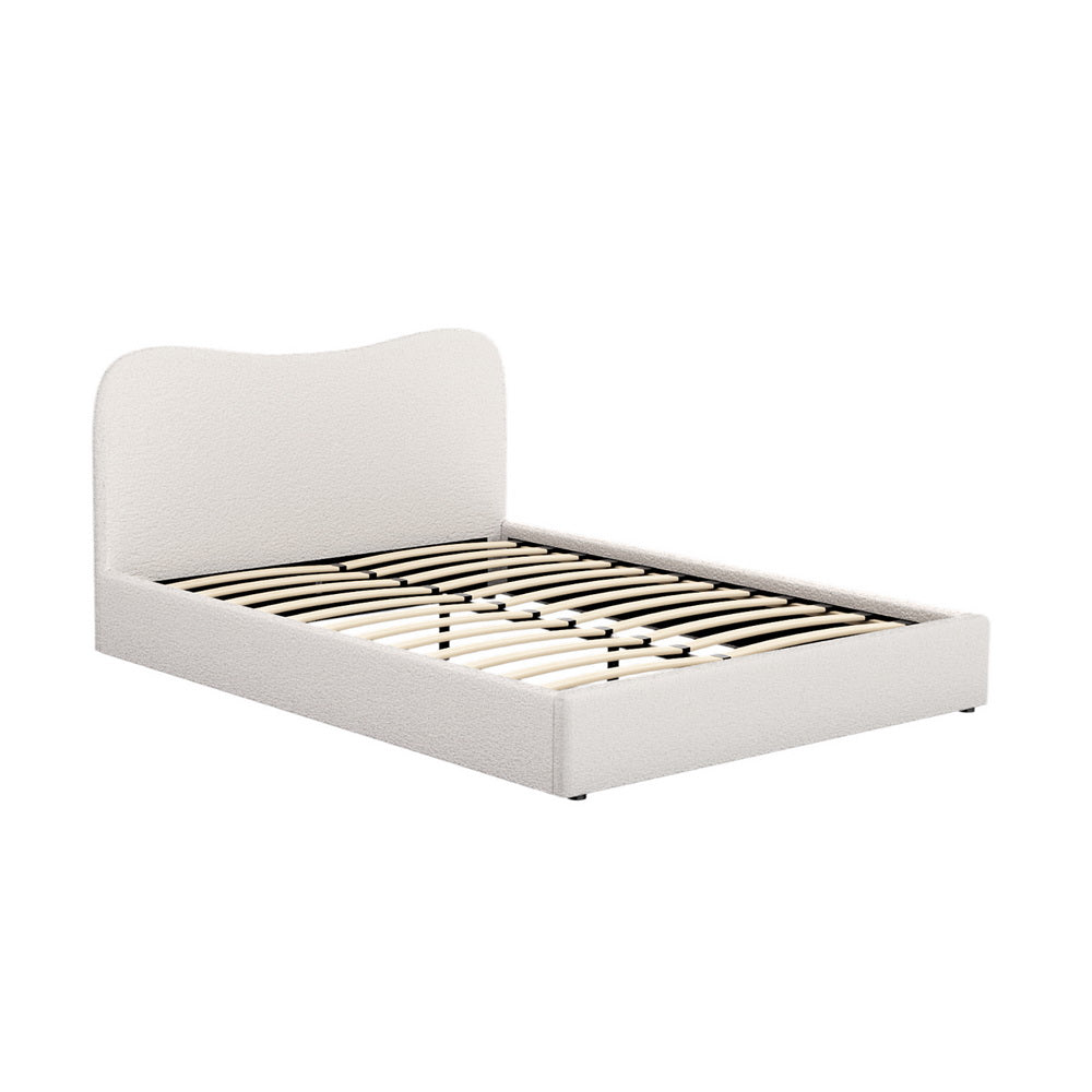 Artiss DARA Beige Boucle Queen Bed Frame BFRAME-H-DARA-Q-WH-ABC