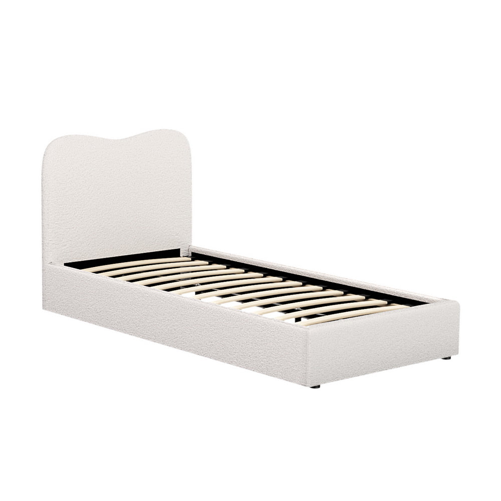 Artiss DARA Beige Boucle Single Bed Frame BFRAME-H-DARA-S-WH-AB
