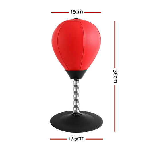 Everfit Desktop Punching Boxing Bag Stand Set with Pump Swivel Speed Balls BOXING-A-DESKTOP-RD
