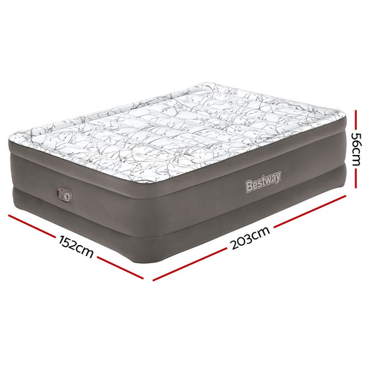 Bestway Air Mattress Queen Inflatable Bed 56cm Airbed Grey BW-BED-Q-56-6713E