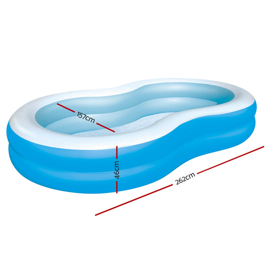Bestway Kids Pool 262x157x46cm Inflatable Above Ground Swimming Pools 544L BW-POOL-KID-54117