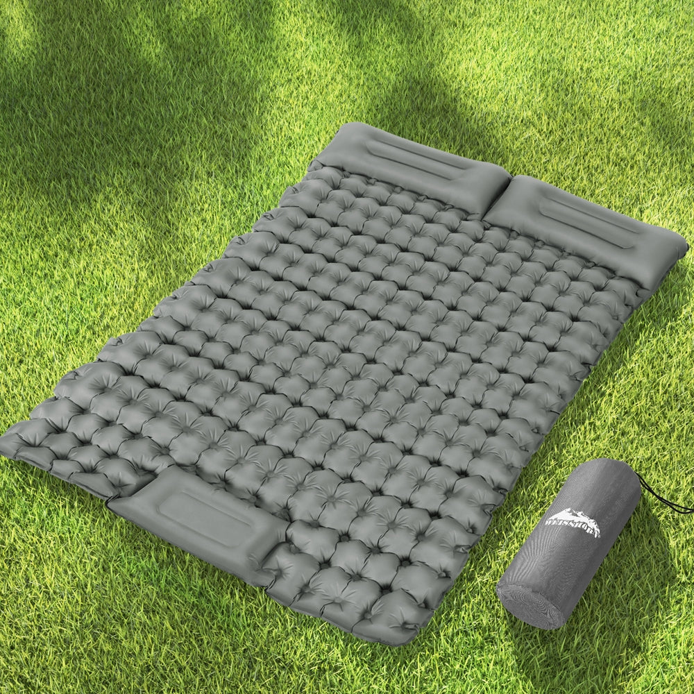 Weisshorn Self Inflating Mattress Camping Sleeping Mat Air Bed Double Pillow Bag CAMP-C-MAT-INF-BEE-D-GR