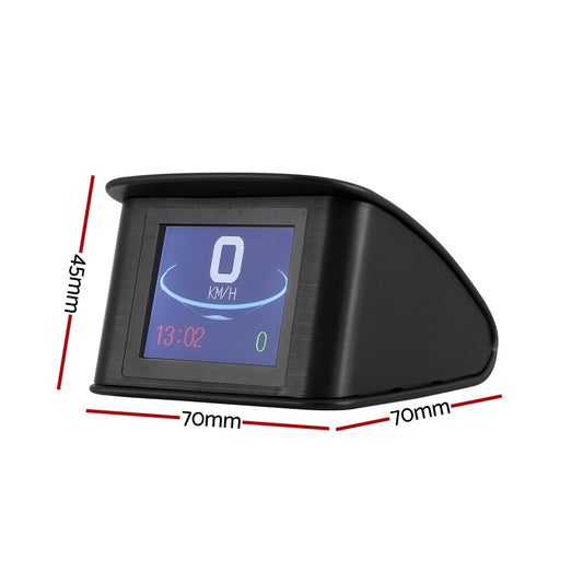 Giantz Universal Car Digital GPS Speedometer Heads Up Display Overspeed Warning Alarm CAR-SPOMR-HUD-65MM-BK