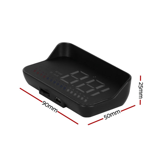 Giantz Universal Car Digital GPS Speedometer OBDHeads Up Display Overspeed Warning Alarm CAR-SPOMR-HUD-90MM-OBD-BK