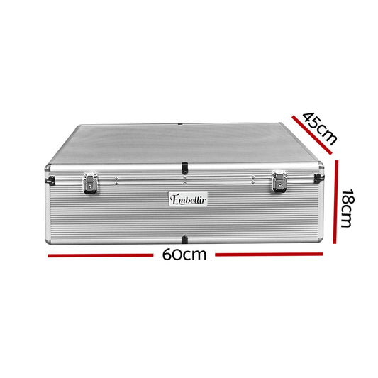 Embellir CD Case DVD Cases Storage Box 1000 Discs Aluminium Case DVD Folders CASE-CD-1000-SL
