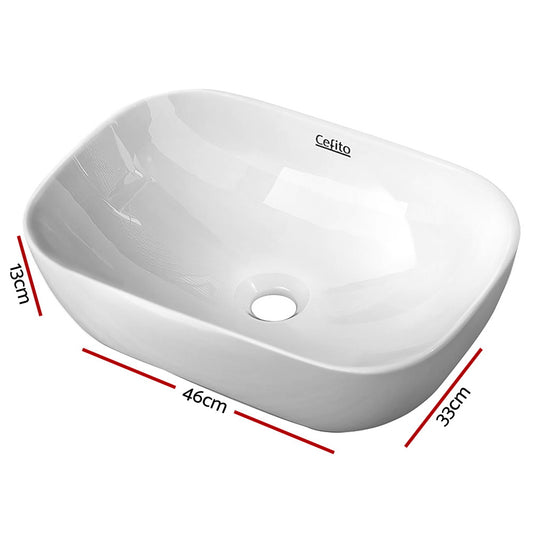Cefito Bathroom Basin Ceramic Vanity Sink Hand Wash Bowl 46x33cm CB-074-WH