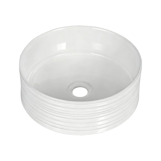 Cefito Bathroom Basin Vanity Sink Vessel Ceramic White Round Countertop 36cm CB-1054-WH