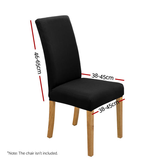 Artiss Dining Chair Covers 4x Slipcovers Spandex Stretch Banquet Wedding Black DCOVER-SPAN-4PC-BK