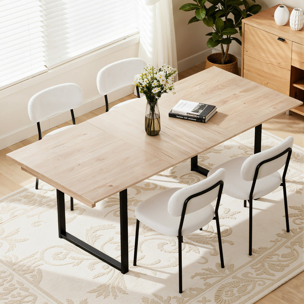 Artiss 2M Extendable Dining Table Kitchen Cafe Lounge Restaurant Tables Natural DINT-B-EXT-05-WD
