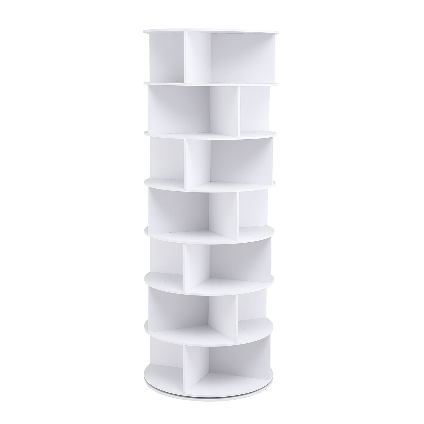 Artiss 7 Tier 360 degrees Rotating Shoe Rack Storage Display Shelf White DIY-SHOE-ROT01-WH
