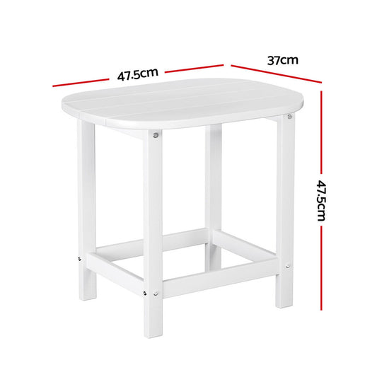 Gardeon Outdoor Coffee Side Table HDPE Desk Patio Furniture Camping Garden White