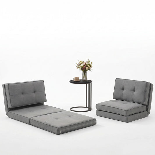 Artiss Single Sofa Bed and Side Table Set, Adjustable Recliner Narrow End Table FLOOR-19LIN-COF-01