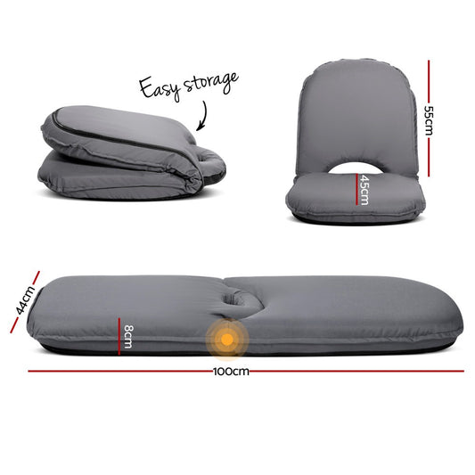 Artiss Floor Lounge Sofa Camping Chair Grey FLOOR-CAMP-0156R-GY