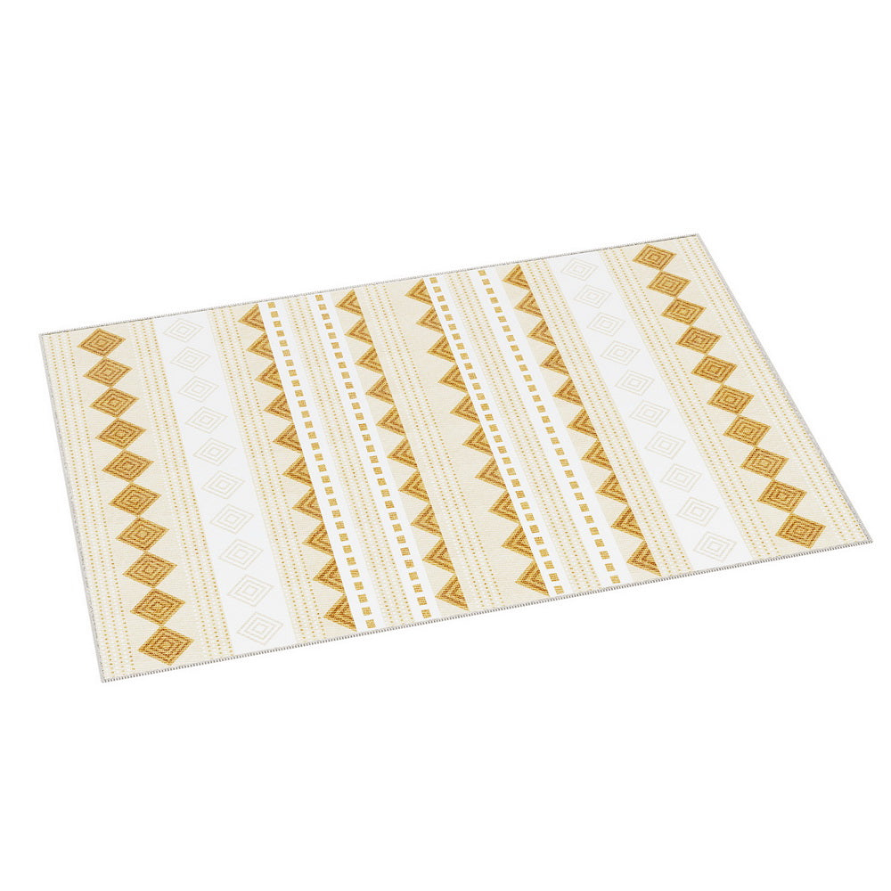 Artiss Rug 200x290cm Area Rug Washable Mat Large Carpet Soft Short Pile Ella FLR-BSM01-200X290-YE