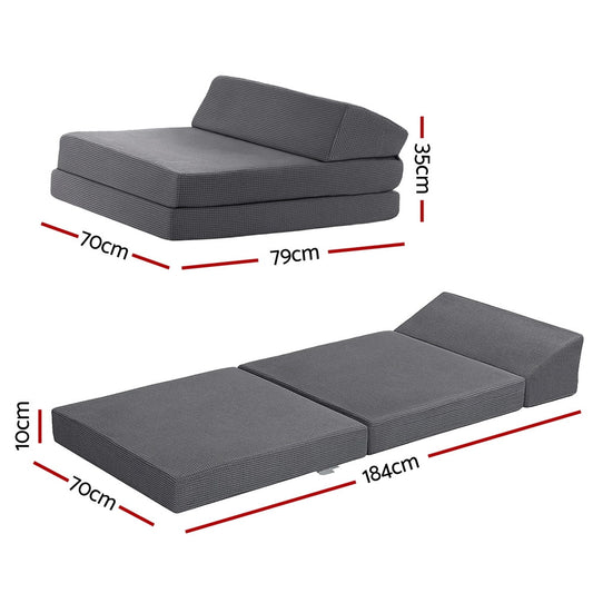 Giselle Foldable Mattress Folding Sofa Bed Trifold Sleeping Camping Cushion Mat FOAM-MFM-CDF-GY