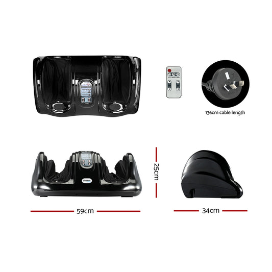 Livemor Foot Massager Shiatsu Massagers Electric Remote Roller Kneading Black FOOT-MASSAGE-11-BK