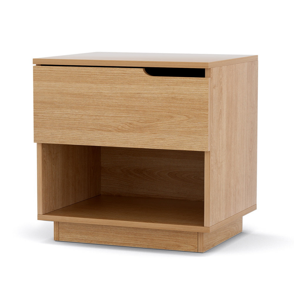 Artiss Bedside Table 1 Drawer 1 Shelf Nightstand Pine FUR-U-BS-05-WD
