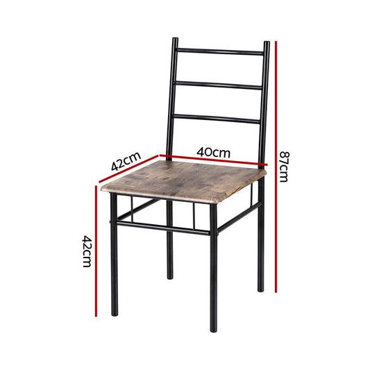 Artiss Dining Table and Chairs Set 5PCS Industrial Wooden Metal Desk Walnut FUR-U-DSET-01-BR
