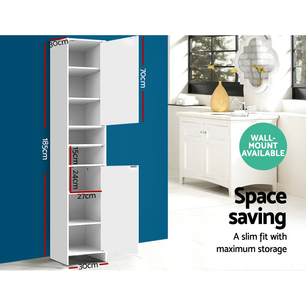 Artiss Bathroom Cabinet Storage 185cm White FURNI-E-BATH-185-WH