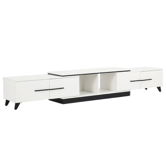 Artiss Extendable TV Cabinet Entertainment Unit Stand White FURNI-L-EXT-TV190-WH-ABC