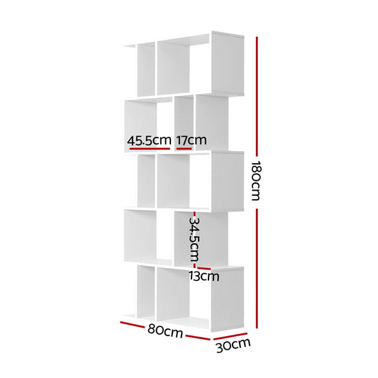 Artiss Bookshelf 5 Tiers - RITA White FURNI-L-SHELF01-WH-AB