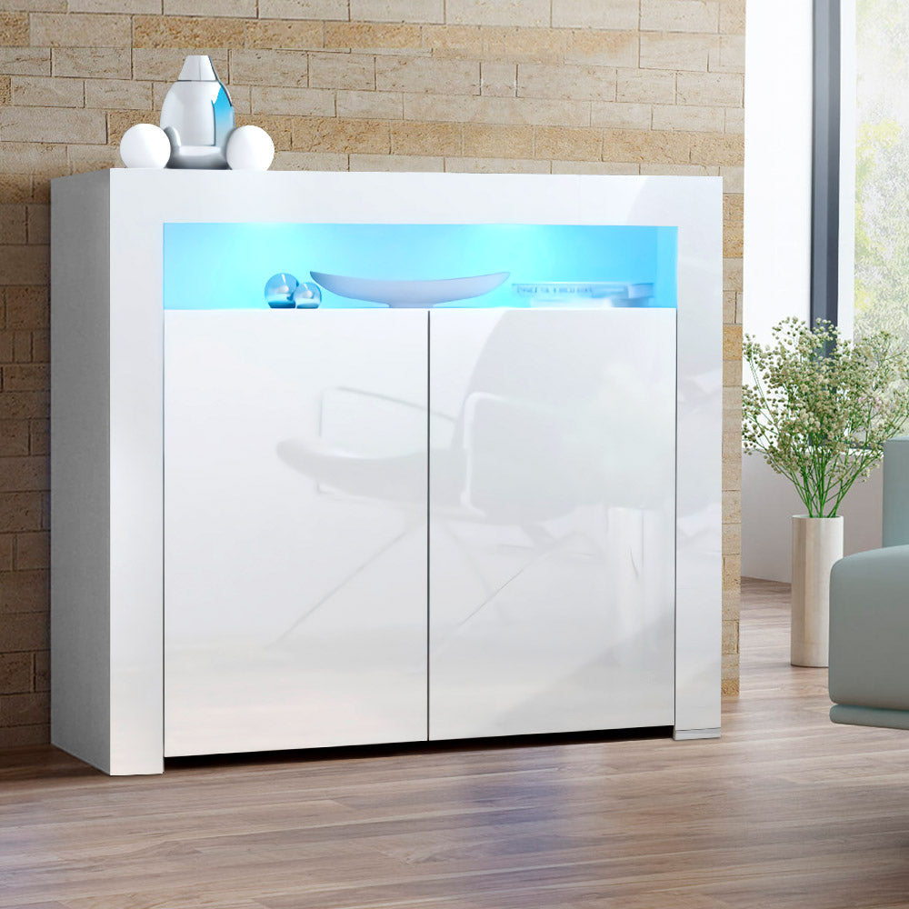 Artiss Buffet Sideboard LED - ARNO White FURNI-N-LED-SID01-WH-AB