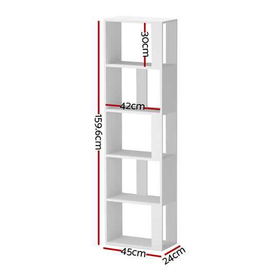 Artiss Bookshelf 5 Tiers - LINA White FURNI-O-SHELF-01-WH
