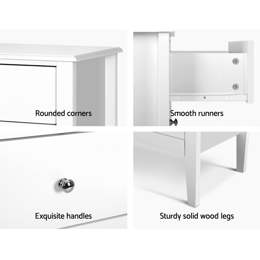 Artiss 3 Chest of Drawers - BRITTANY White FURNI-P-LBOY-3D-WH-AB