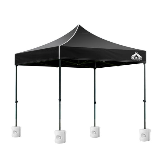 Instahut Gazebo Pop Up Marquee 3x3 Folding 500D Wedding Tent Base Pod Black GAZEBO-T-3X3-F-BK-BASE