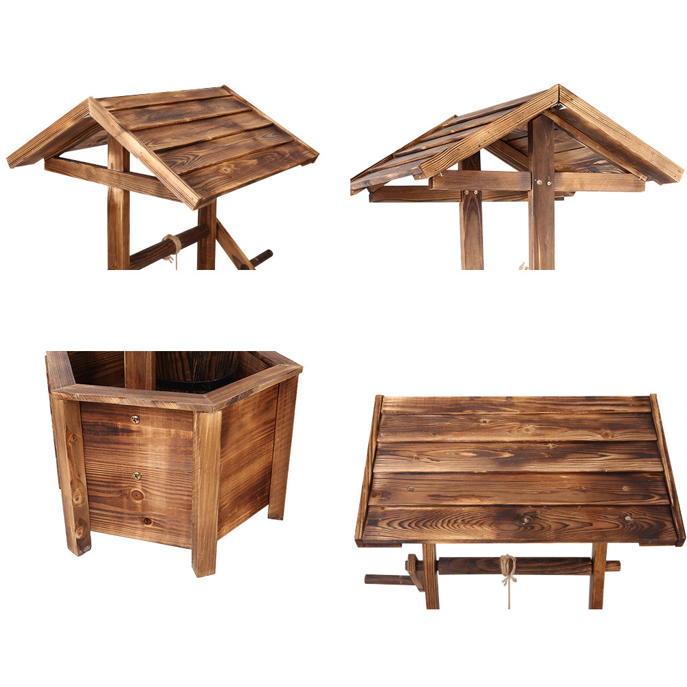 Gardeon Garden Decor Outdoor Ornament Wooden Wishing Well GD-WELL-CC