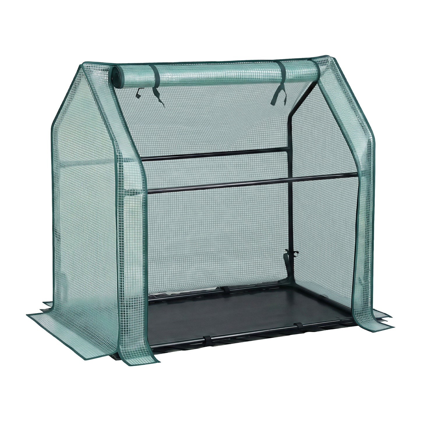 Green Fingers Mini Greenhouse 91x46x84cm Steel Frame PE Cover Outdoor Shelter GH-MINI-F-91X46-GR