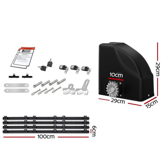 LockMaster Automatic Sliding Gate Opener Kit 10W Solar 4M 600KG GO-SLIDE-M01-SOLAR