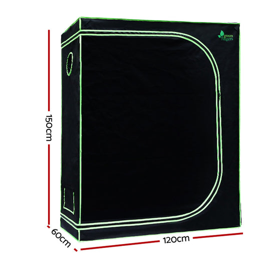 Green Fingers Grow Tent 120x60x150CM Hydroponics Kit Indoor Plant Room System GT-D-120X60X150