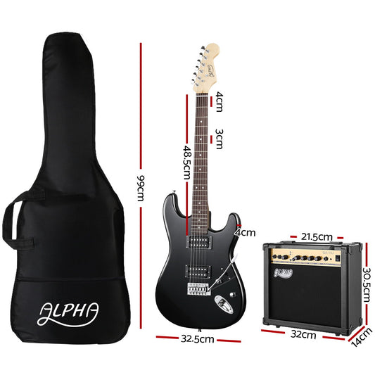Alpha 41 Inch Electirc Guitar Humbucker Pickup Switch Amplifier Skull Pattern GUITAR-D-41-ELEC-BK-ACC