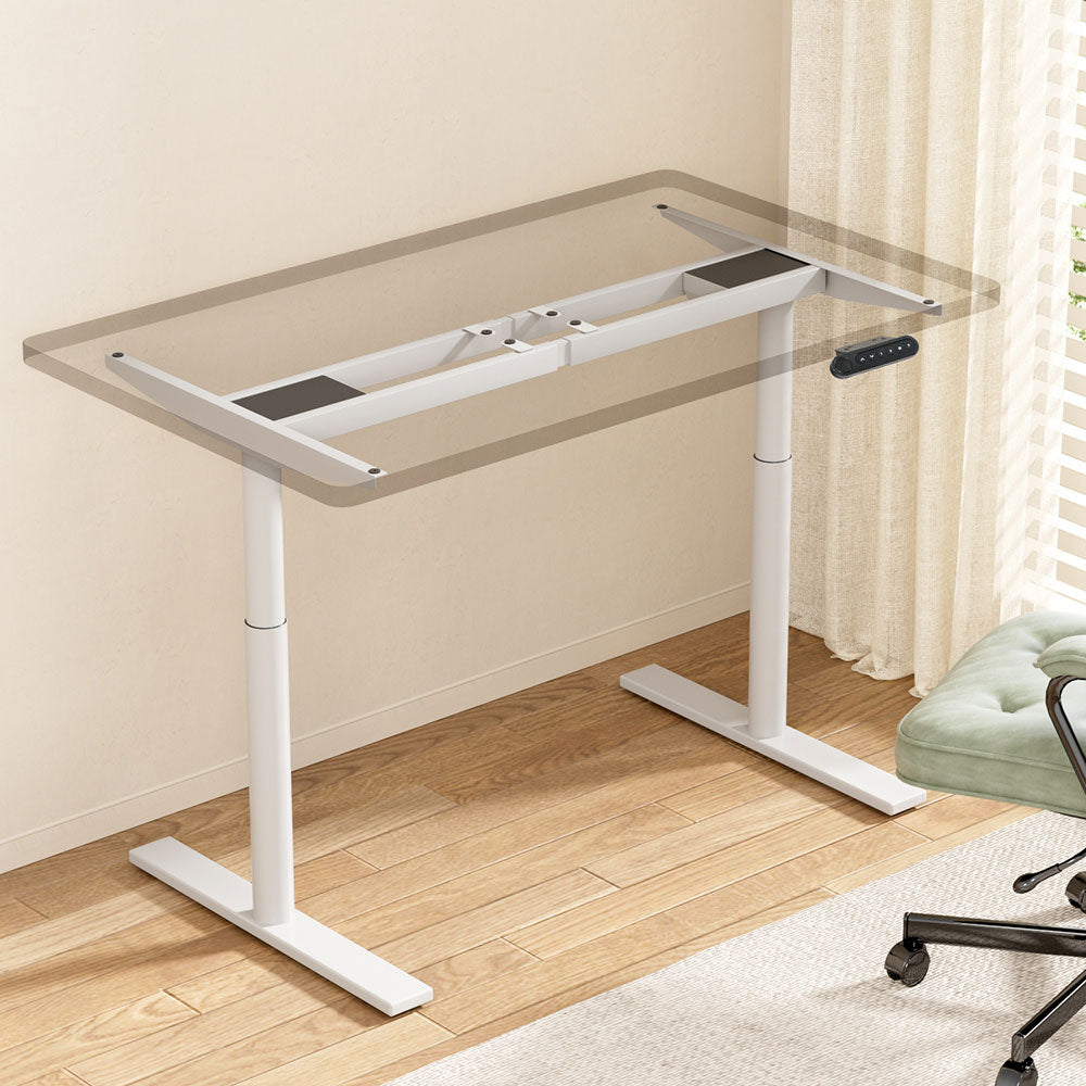 Artiss Standing Desk Frame Only Dual Motor Motorised Adjustable 125KG Load White HASD-B-M10-WH