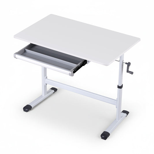 Artiss Standing Desk Height Adjustable Workstation Computer Desks Study 100CM White HASD-C-MANUAL-100-WH