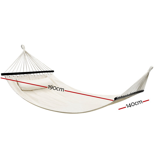 Gardeon Hammock Bed Outdoor Camping Portable Hanging Chair 2 Person Piillow HM-BED-BAR-COT-CR