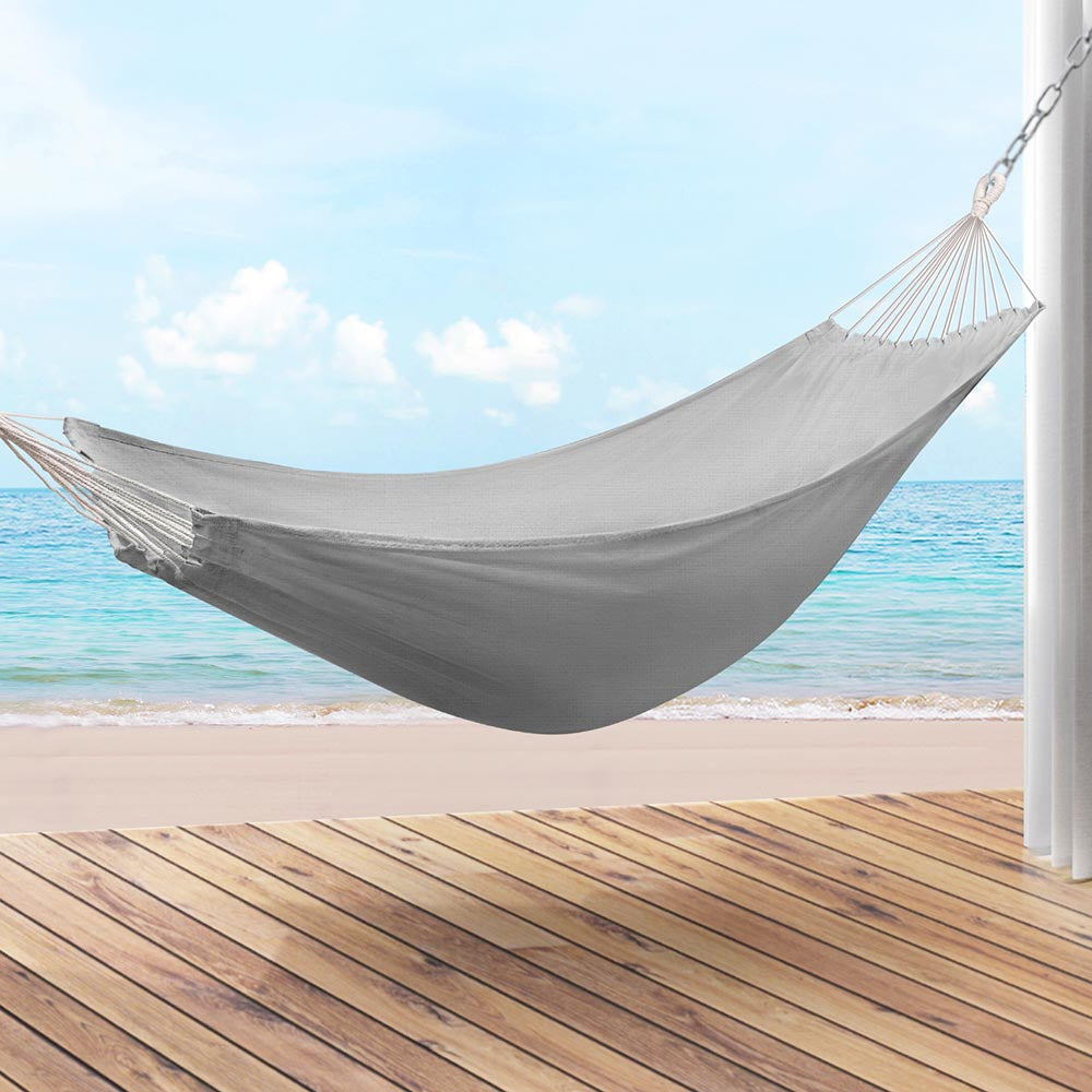 Gardeon Hammock Bed w/ Travel Bag Outdoor Lounge Chair Grey HM-BED-PORT-GREY