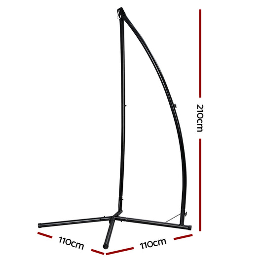 Gardeon Hammock Chair Steel Stand Outdoor Furniture Heavy Duty Black HM-CHAIR-STAND-X